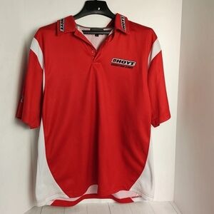 Red and White Men's Polo Shirt